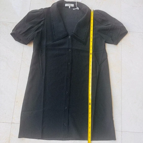 Frame Silk black and white Polka Dot Sailor Mini Dress size S - Picture 9 of 13